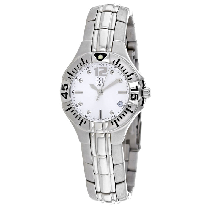 ESQ Women's Silver Stainless Steel Silver Dial White Dial Watch - 7100742