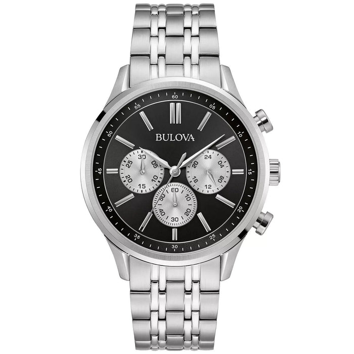 Bulova Men's Classic Black Dial Watch - 96A295