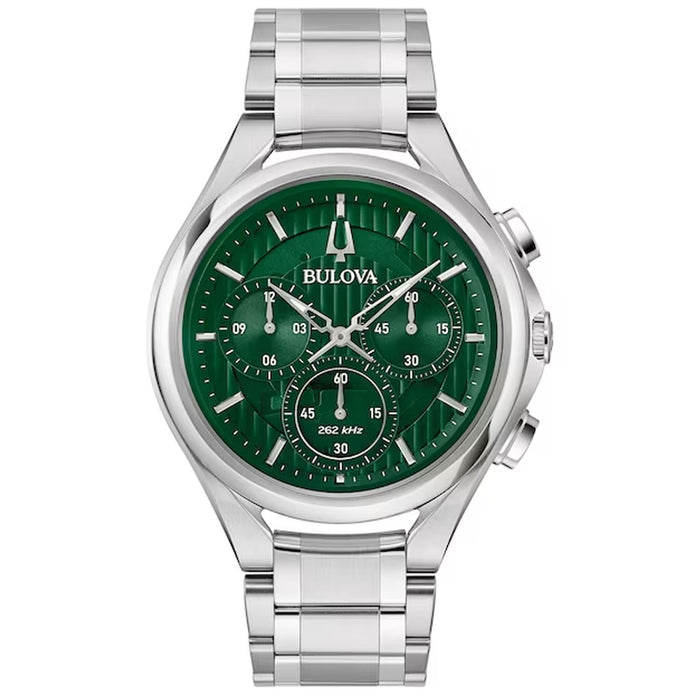 Bulova Men's Curv Green Dial Watch - 96A297