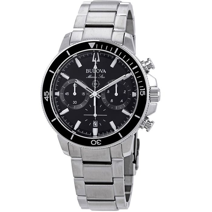 Bulova Men's Marine Star Black Dial Watch - 96B272