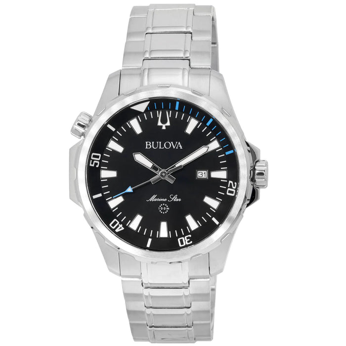 Bulova Men's Marine Star Black Dial Watch - 96B382