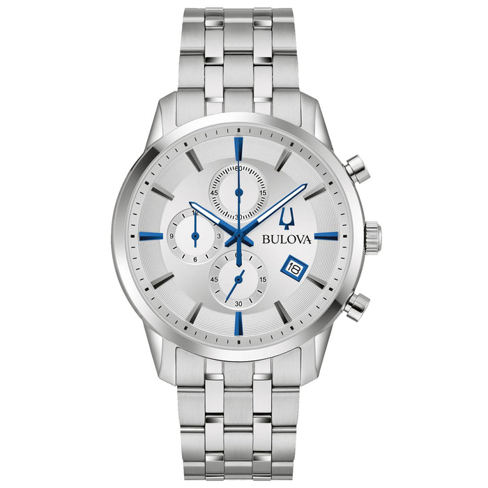 Bulova Men's Sutton Silver Dial Watch - 96B404