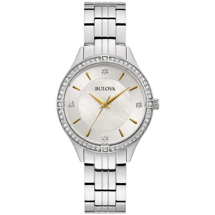 Bulova Women's Crystal White MOP Dial Watch - 96L282