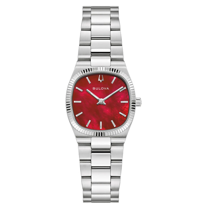 Bulova Women's Super Seville Red Dial Watch - 96L354