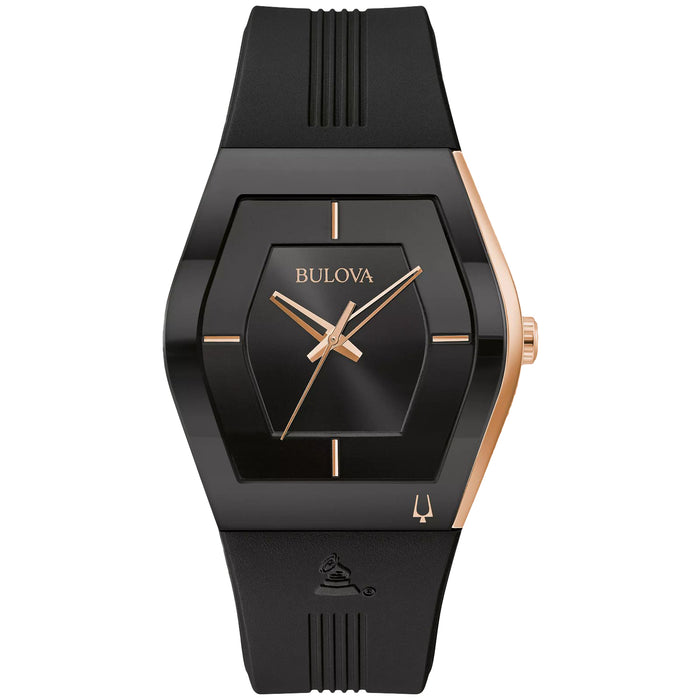 Bulova Men's Grammy Black Dial Watch - 97A163