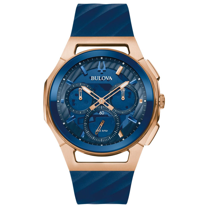 Bulova Men's Curv Blue Dial Watch - 97A185