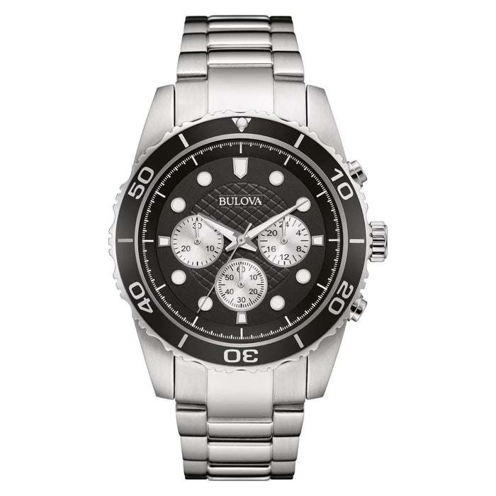 Bulova Men's Sport Black Dial Watch - 98A154