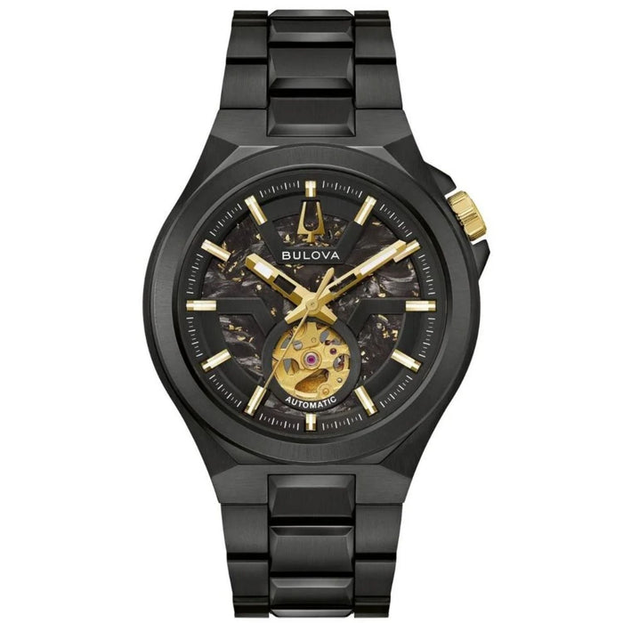 Bulova Men's Maquina Black Dial Watch - 98A340