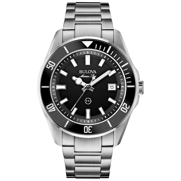 Bulova Men's Marine Star Black Dial Watch - 98B203