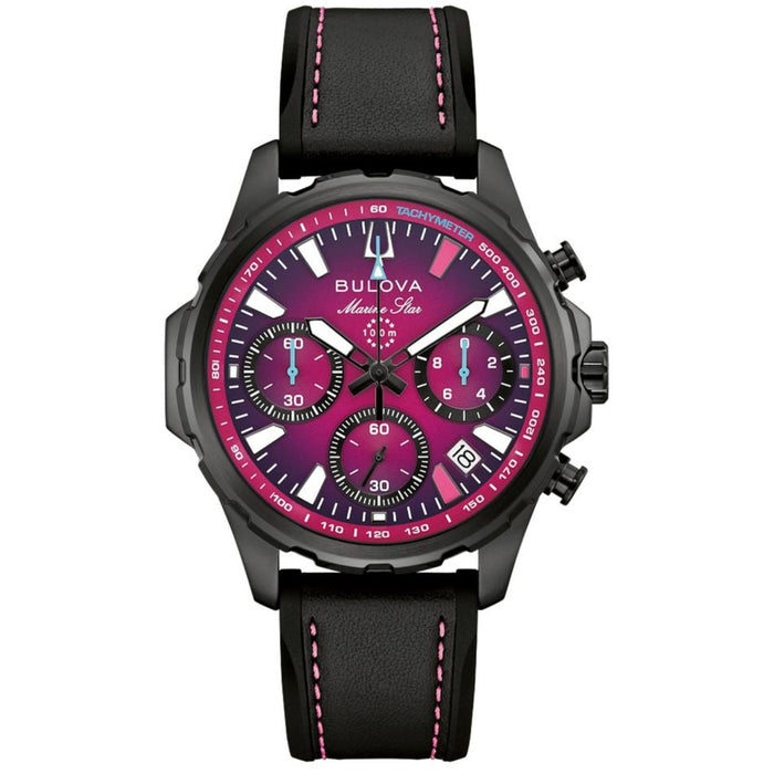 Bulova Men's Marine Star Purple Dial Watch - 98B476
