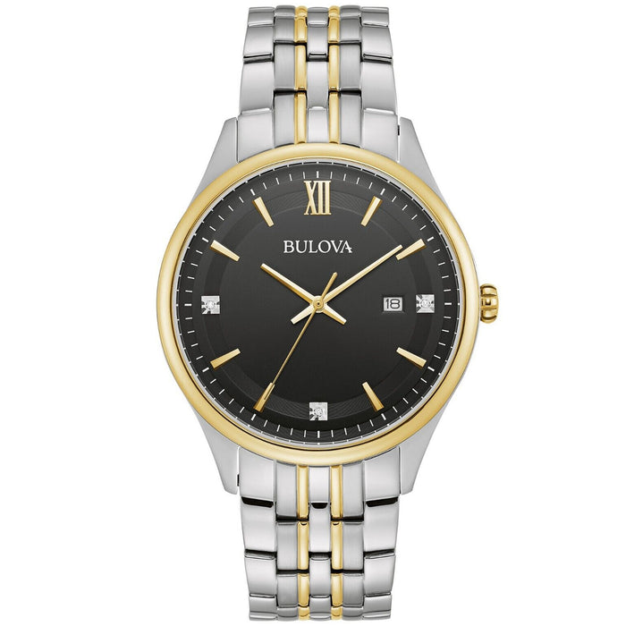 Bulova Men's Classic Black Dial Watch - 98D160