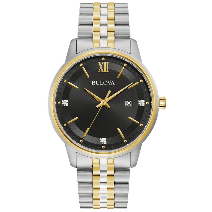Bulova Men's Classic Black Dial Watch - 98D163