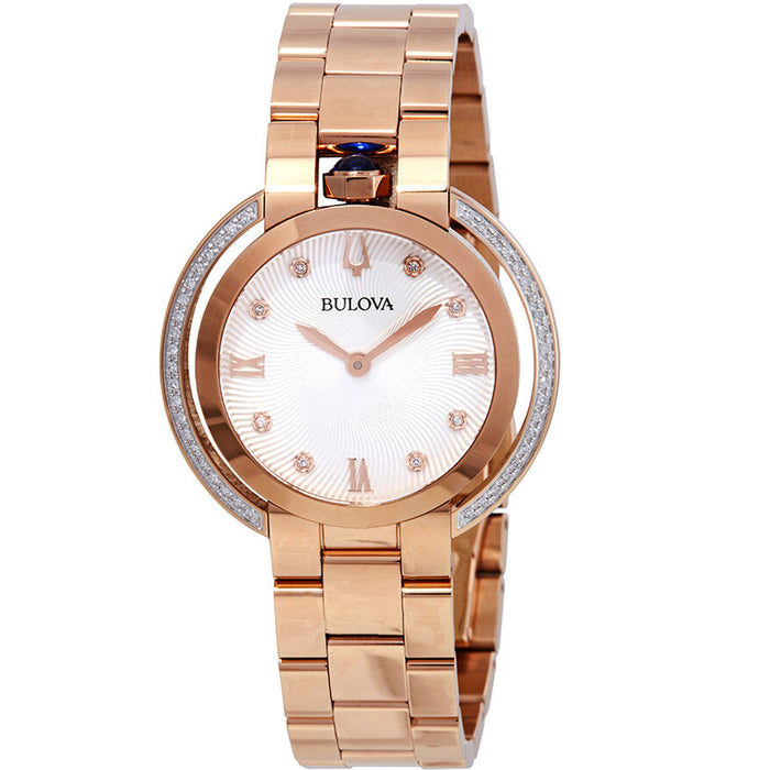 Bulova Women's Curv White Dial Watch - 98R248