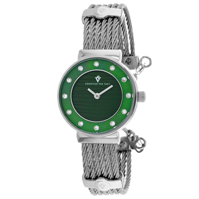Christian Van Sant Women's Cavo Green Dial Watch - CV1293