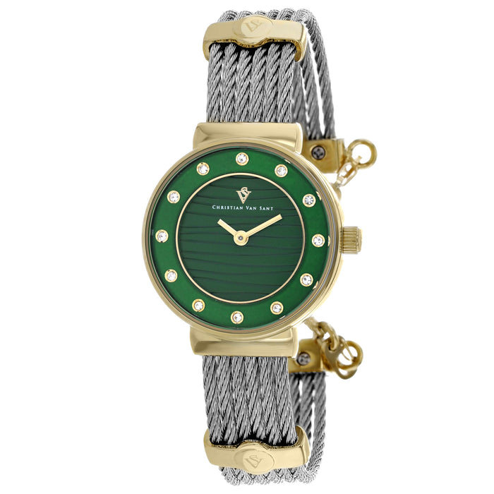 Christian Van Sant Women's Cavo Green Dial Watch - CV1297