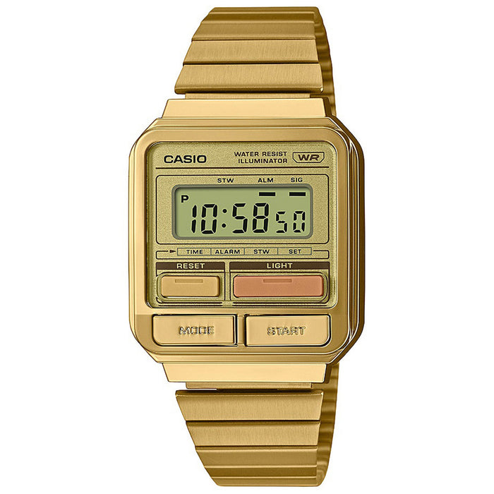 Casio Men's Vintage Gold Dial Watch - A120WEG-9AVT