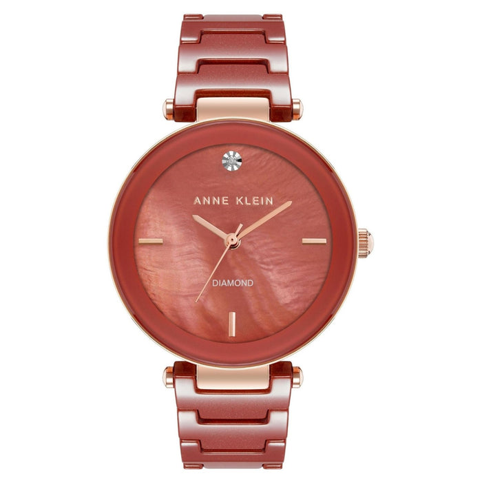 Anne Klein Women's Ceramic Red Dial Watch - AK/1018RGRD