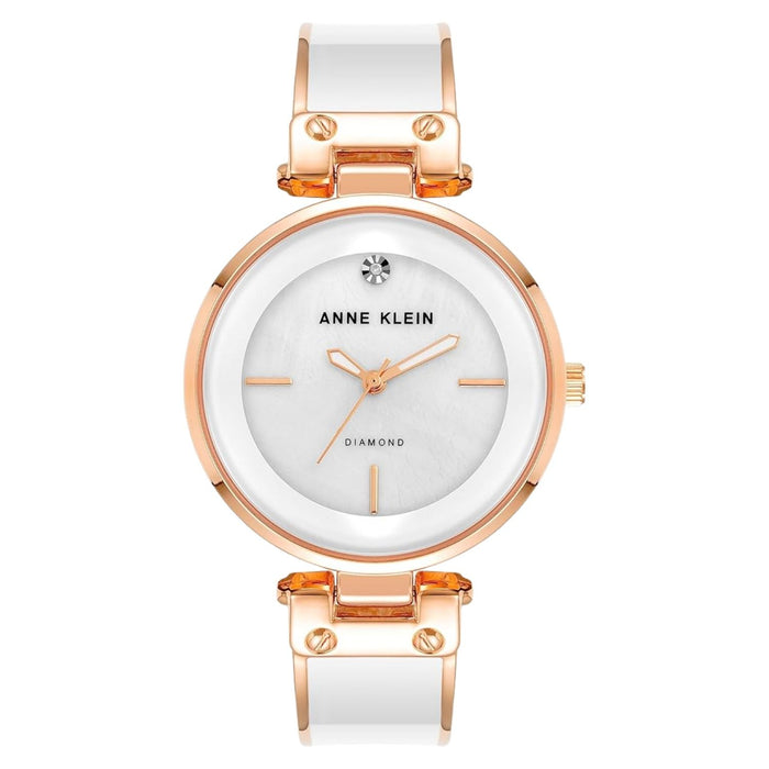 Anne Klein Women's Accented White Dial Watch - AK/1414WHRG