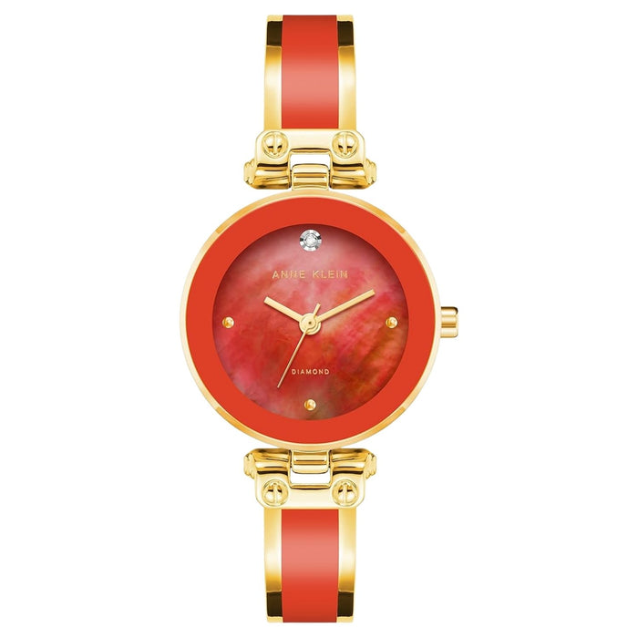 Anne Klein Women's Accented Red Dial Watch - AK/1980RDGB