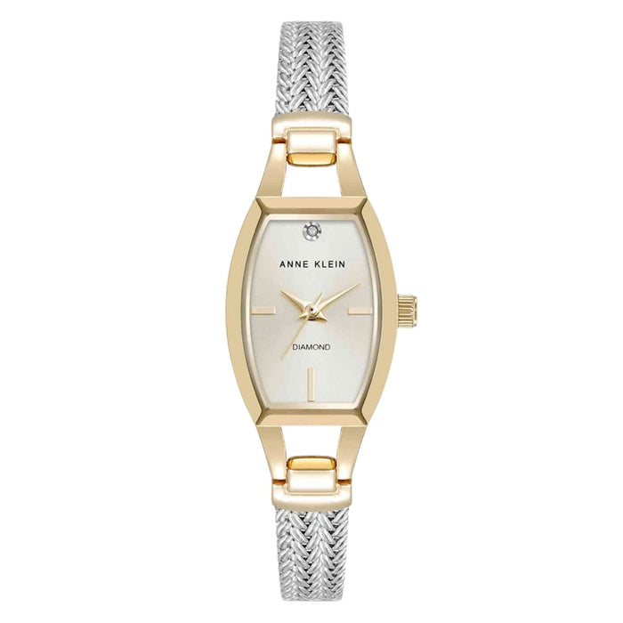 Anne Klein Women's Tonneau Champagne Dial Watch - AK/2185CHTT