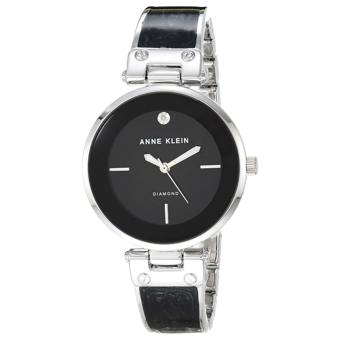 Anne Klein Women's Bangle Black Dial Watch - AK/2513BKSV