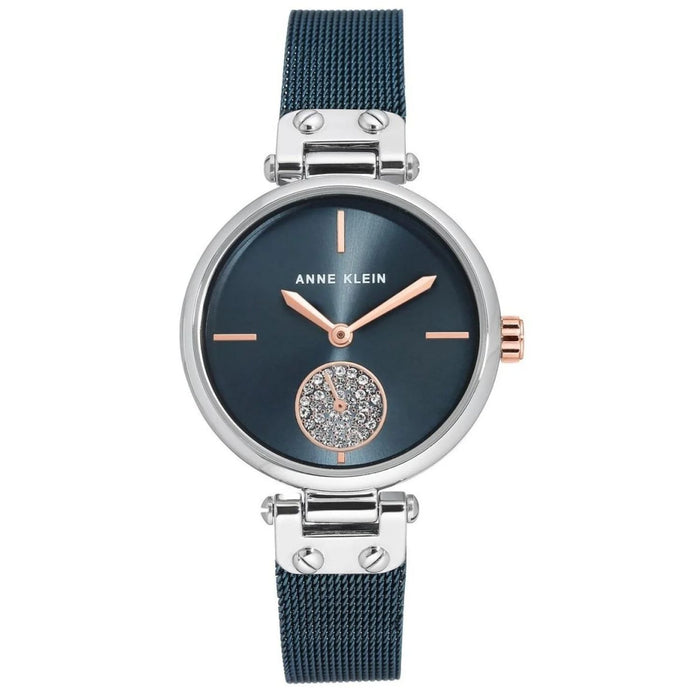 Anne Klein Women's Crystal Navy blue Dial Watch - AK/3001BLRT