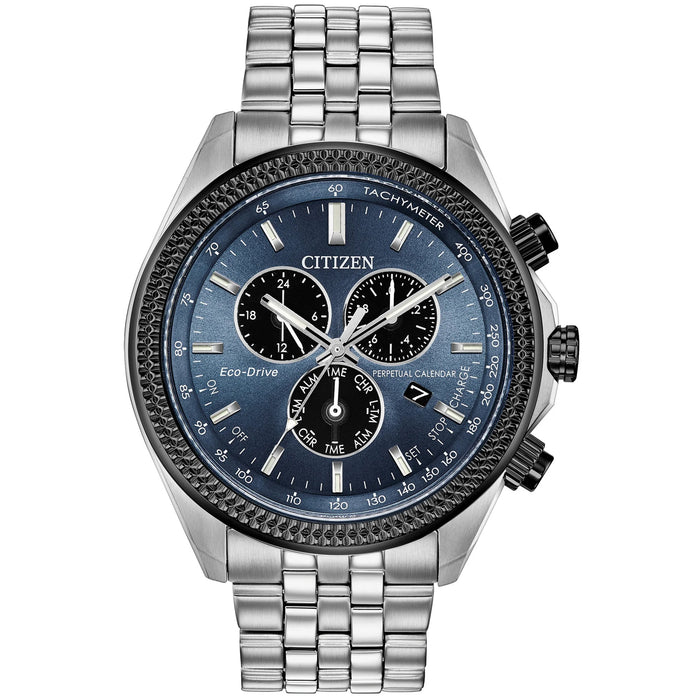 Citizen Men's Perpetual Classic Eco-Drive Blue Dial Watch - BL5568-54L