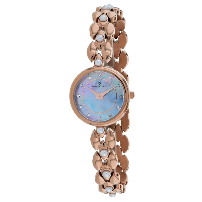 Christian Van Sant Women's Perla Blue mother of pearl Dial Watch - CV0614