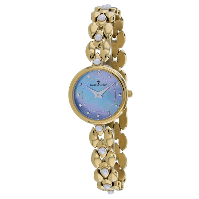 Christian Van Sant Women's Perla Blue mother of pearl Dial Watch - CV0617