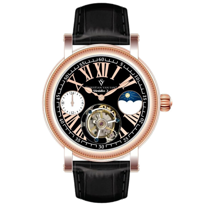 Christian Van Sant Men's Tourbillon X Limited Edition Black Dial Watch - CV1000