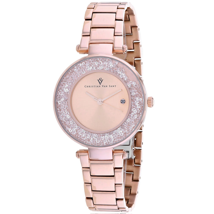 Christian Van Sant Women's Dazzle Rose gold Dial Watch - CV1214