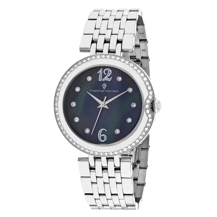 Christian Van Sant Women's Jasmine Black MOP Dial Watch - CV1611