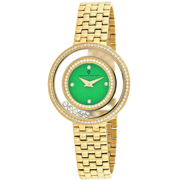 Christian Van Sant Women's Gracieuse Green Dial Watch - CV4834