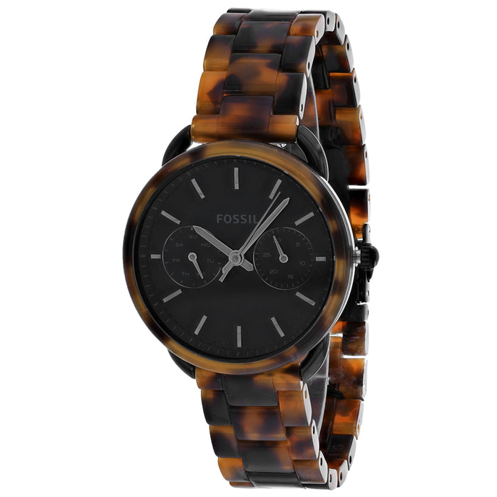 Fossil Women's Tortoise Acetate Black Dial Watch - ES4639