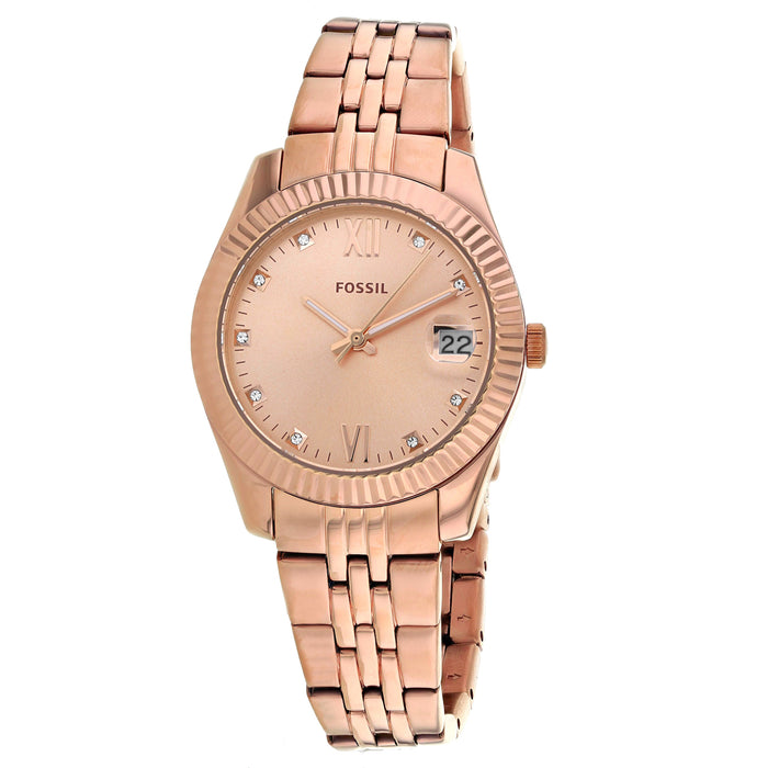 Fossil Women's Scarlette Rose gold Dial Watch - ES4898