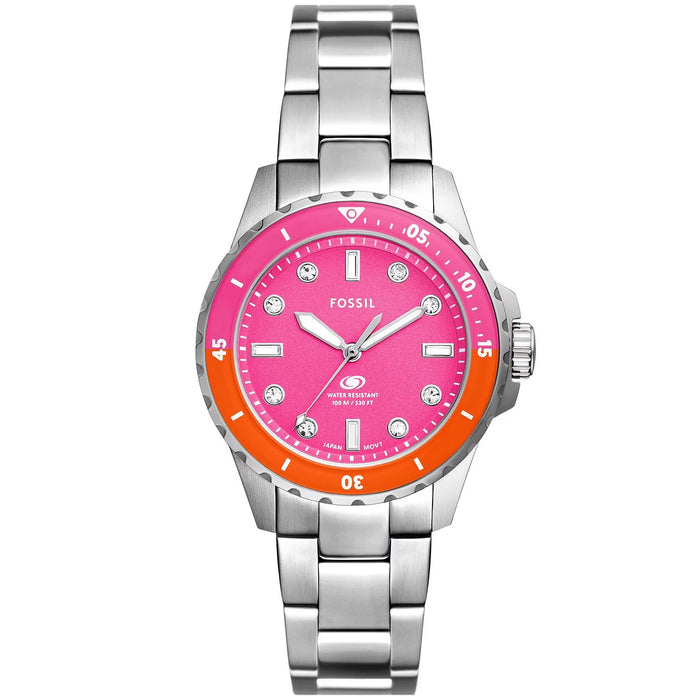 Fossil Women's Blue Dive Pink Dial Watch - ES5351