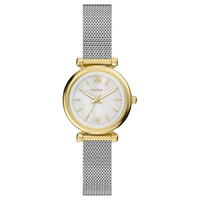 Fossil Women's Carlie Mini White Dial Watch - ES5463