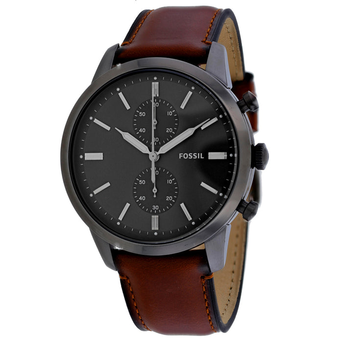 Fossil Men's Townsman Chronograph Black Dial Watch - FS5522