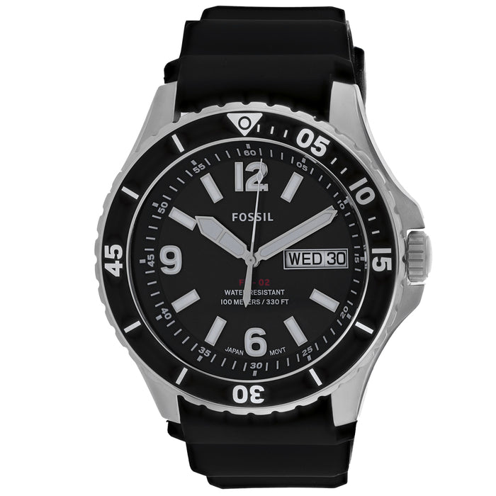 Fossil Men's Three Hand Date Black Dial Watch - FS5689