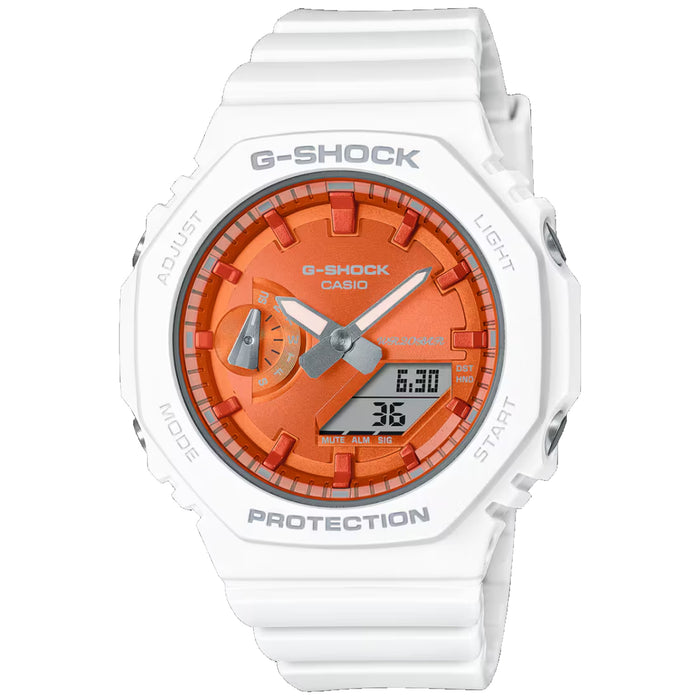 Casio Women's G-Shock 2100 Series Orange Dial Watch - GMA-S2100WS-7A