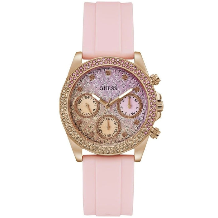 Guess Women's Sparkling Pink Multicolor Dial Watch - GW0032L4