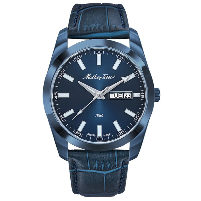 Mathey-Tissot Men's Mathy I Day-Date Blue Dial Watch - H453BULM