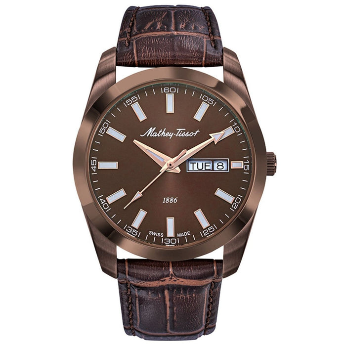Mathey-Tissot Men's Mathy I Day-Date Brown Dial Watch - H453MLM