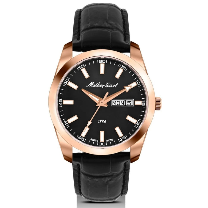 Mathey-Tissot Men's Mathy I Day-Date Black Dial Watch - H453PLN