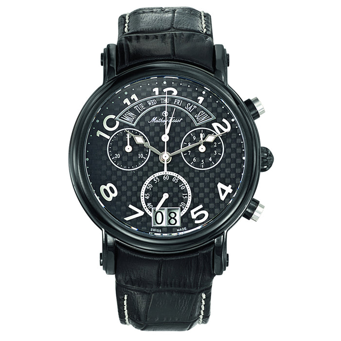 Mathey Tissot Men's Retrograde Chrono Black Dial Watch - H7030RSB