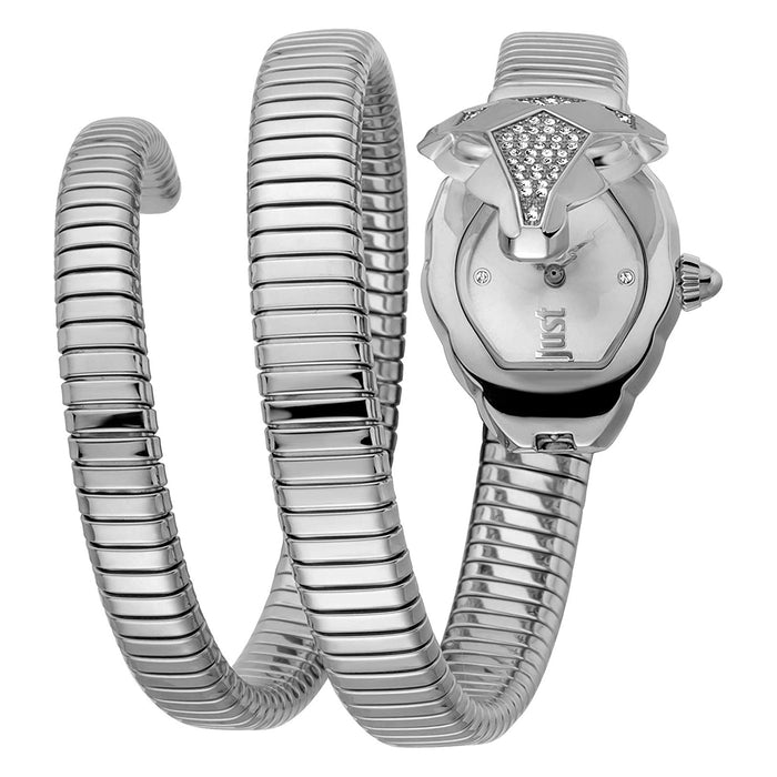 Just Cavalli Women's Glam Chic Snake Silver Dial Watch - JC1L184M0015