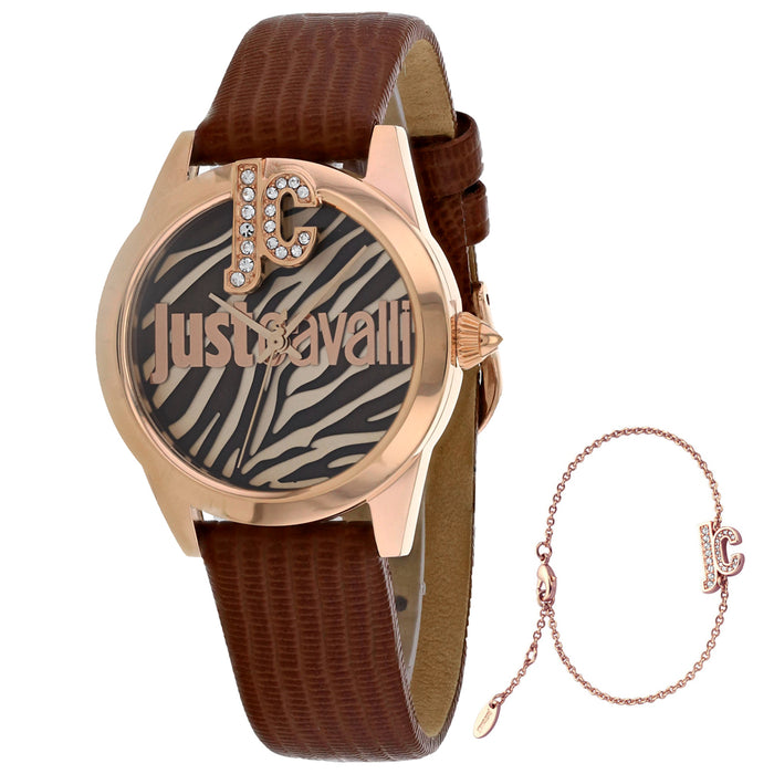 Just Cavalli Women's Just Trama Brown Dial Watch - JC1L099L0035