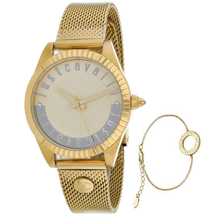 Just Cavalli Women's Classic Set Gold Dial Watch - JC1L133M0065