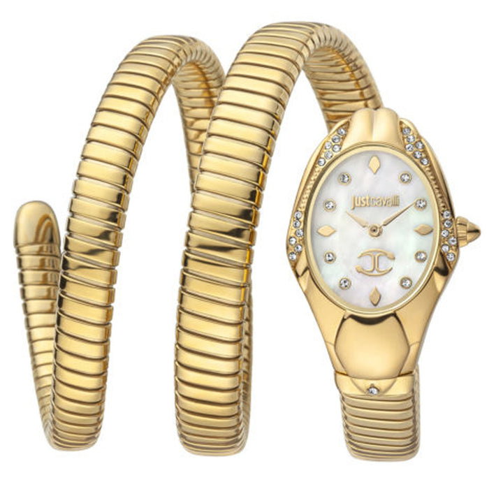 Just Cavalli Women's Glam Chic Snake White Dial Watch - JC1L185M0015
