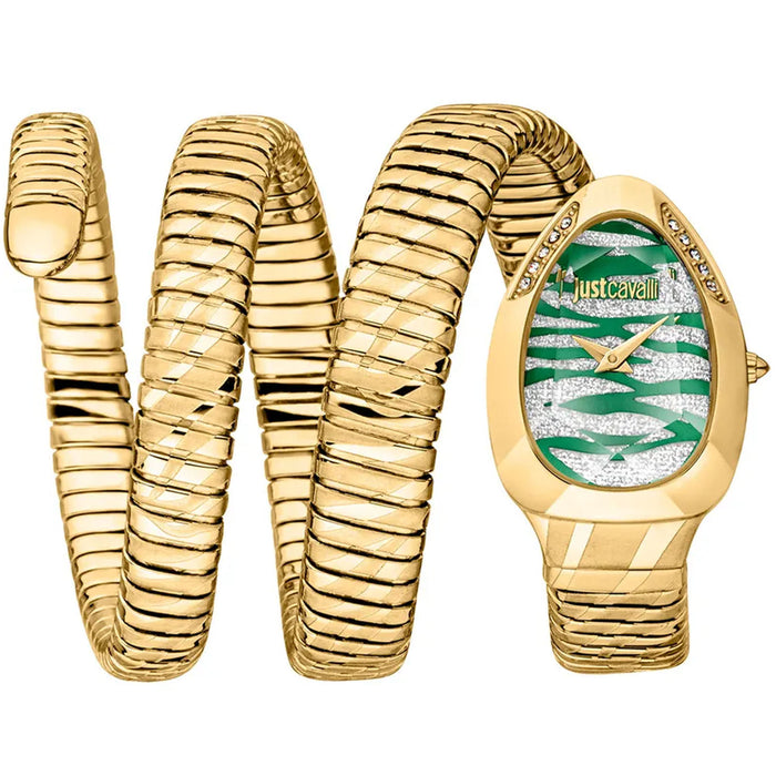 Just Cavalli Women's Snake Green Dial Watch - JC1L226M0035